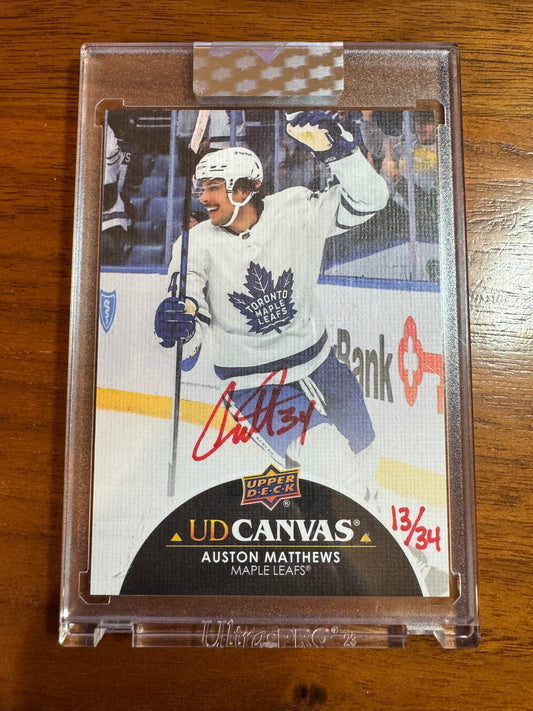 AUSTON MATTHEWS - 2021 UD Clear Cut UD Canvas Auto #CS-AM, /34