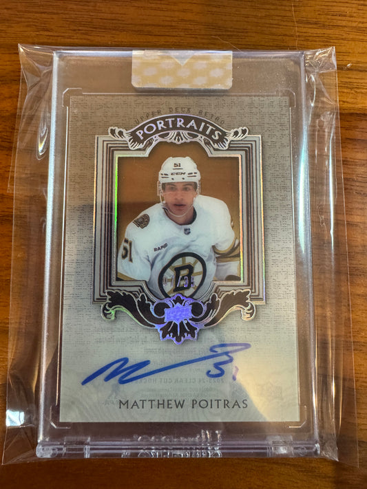 MATTHEW POITRAS - 2023 Upper Deck Clear Cut Portraits Auto #UDP-MP, /35