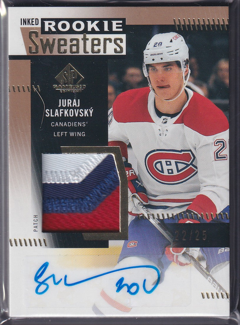 JURAJ SLAFKOVSKY - 2022 SP Game Used Inked Rookie Sweaters Auto Patch #RS-JS /25