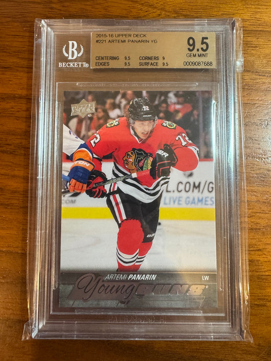 ARTEMI PANARIN - 2015 Upper Deck Young Guns #221, BGS 9.5