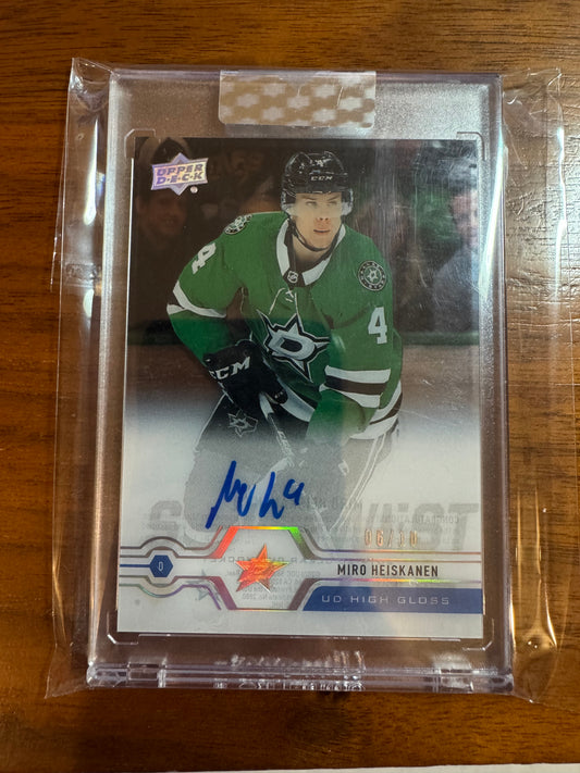 MIRO HEISKANEN - 2019 Upper Deck Clear Cut Auto HIGH GLOSS #CC-MH, /10