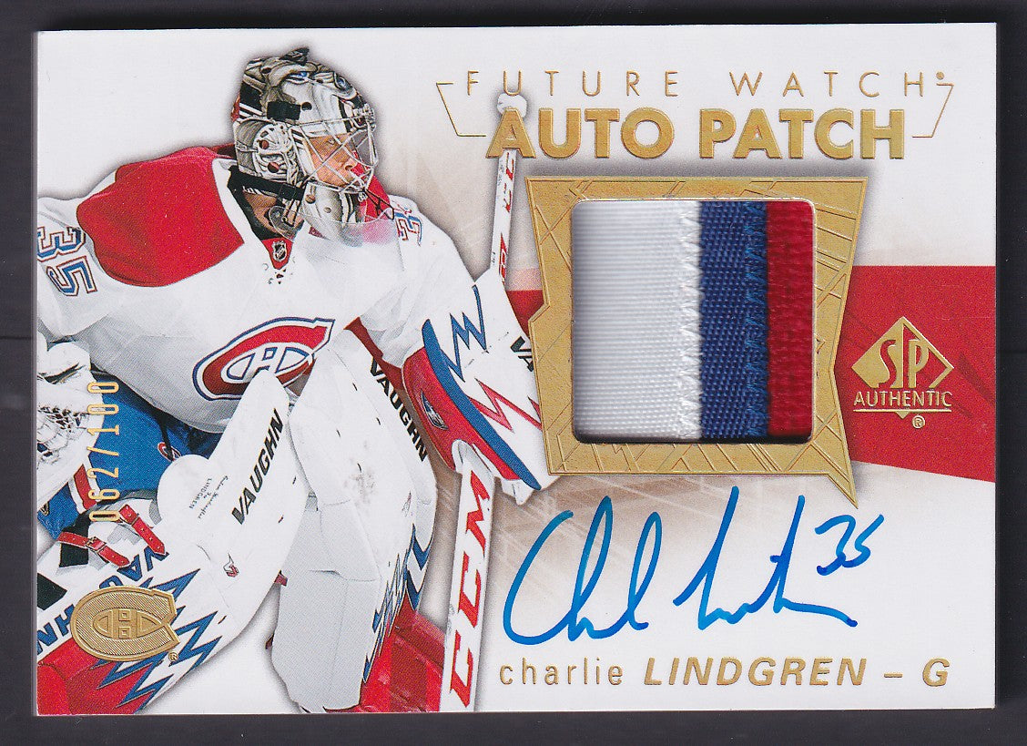 CHARLIE LINDGREN - 2016 SP Authentic Future Watch Auto Patch #117, /100