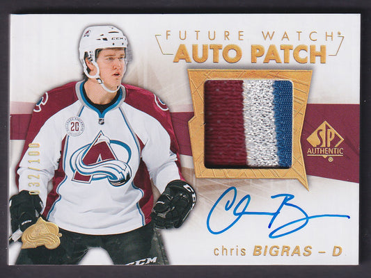 CHRIS BIGRAS - 2016 SP Authentic Future Watch Auto Patch #125, /100