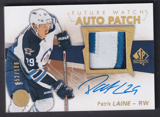 PATRIK LAINE - 2016 SP Authentic Future Watch Auto Patch #147, /100