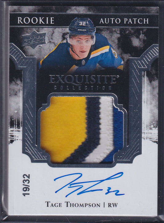 TAGE THOMPSON - 2017 Upper Deck Exquisite Rookie Auto Patch #EC-TT, /32 READ