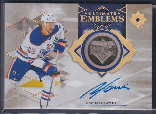 RAPHAEL LAVOIE - 2023 Upper Deck Ultimate Emblems Auto #UE-RL, /99
