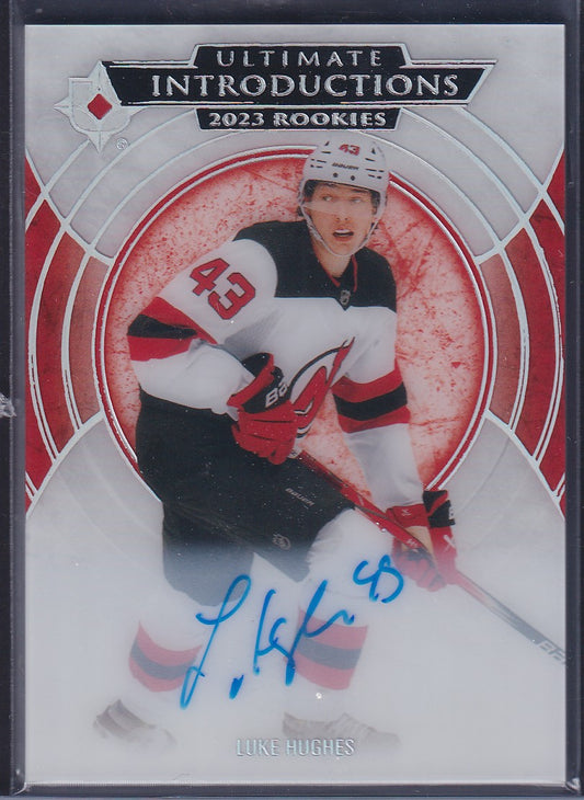 LUKE HUGHES - 2023 Upper Deck Ultimate Introductions Auto #UI-90