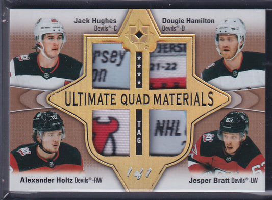 HUGHES / HAMILTON / HOLTZ / BRATT - 2022 Ultimate Quad Materials #QM-HBHH 1/1