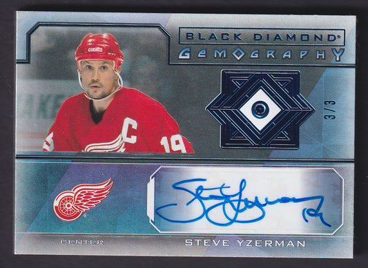 STEVE YZERMAN - 2021 Upper Deck Black Diamond Gemography Auto #G-SY, /3