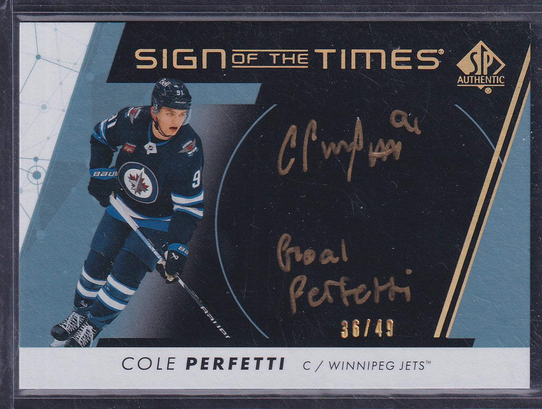 COLE PERFETTI - 2022 SP Authentic Sign of the Times BLACK #SOTT-CP, /49