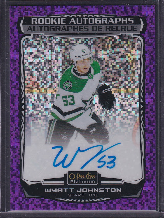 WYATT JOHNSTON - 2022 O-Pee-Chee Platinum Rookie Autographs VIOLET PIXELS /99