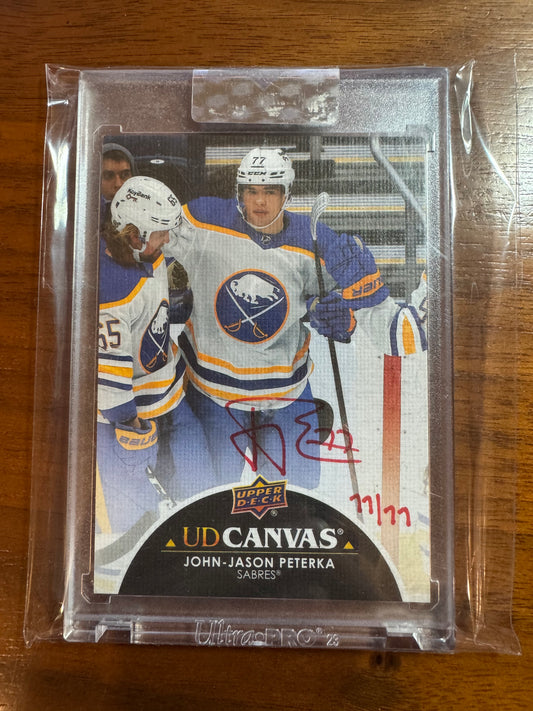 JOHN-JASON PETERKA - 2021 UD Clear Cut Canvas Rookie Auto #CS-JP, 77/77 JERSEY!