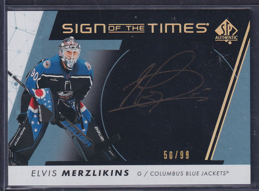 ELVIS MERZLIKINS - 2022 SP Authentic Sign of the Times Black #SOTT-EM, /99