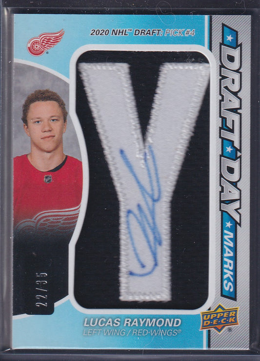 LUCAS RAYMOND - 2021 SP Game Used Draft Day Marks Auto #DDM-LR, /35