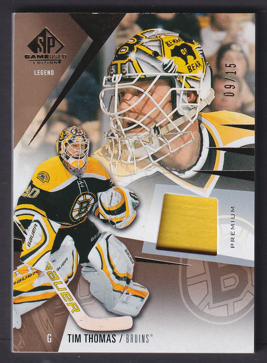 TIM THOMAS - 2023 SP Game Used Legend Premium Patch #190, /15