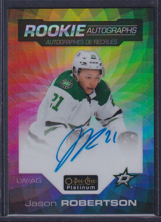 JASON ROBERTSON - 2020 O-Pee-Chee Platinum Rookie Auto RAINBOW COLOR WHEEL #R-JR