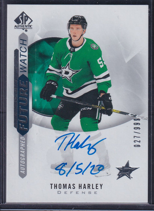 THOMAS HARLEY - 2020 SP Authentic Future Watch Auto INSCRIBED #157, /50