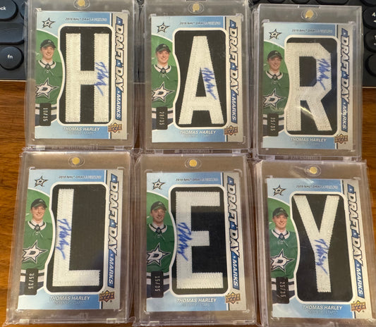 THOMAS HARLEY - 2020 SP Game Used Draft Day Marks NAMEPLATE #DDM-TH, /35