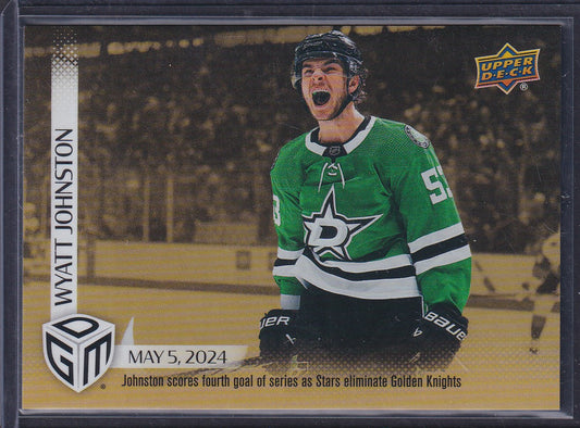 WYATT JOHNSTON - 2023 Upper Deck NHL Game Dated Moments GOLD Rookie #102, /100