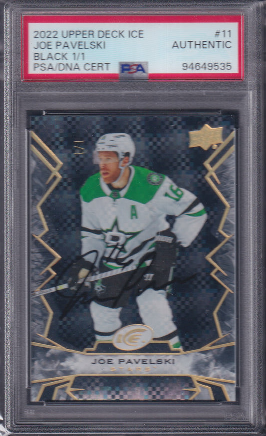 JOE PAVELSKI - 2022 Upper Deck Ice BLACK IP Auto #11, 1/1, PSA/DNA