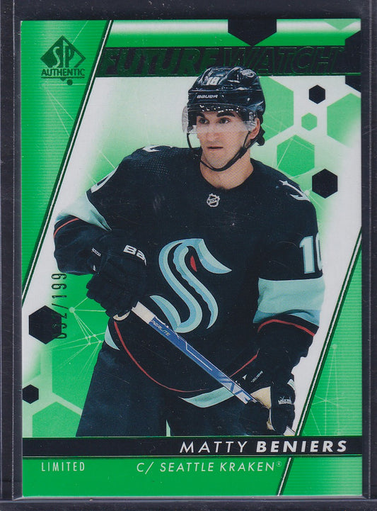 MATTY BENIERS - 2022 SP Authentic Future Watch GREEN Limited #200, /199