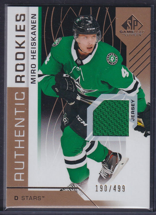 MIRO HEISKANEN - 2018 SP Game Used Authentic Rookies Jersey Patch #190, /499