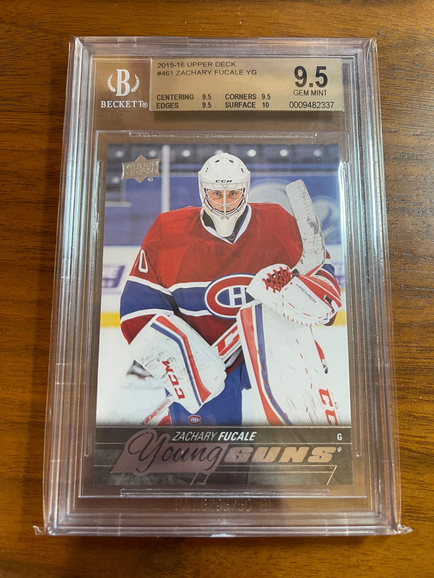 ZACHARY FUCALE - 2015 Upper Deck Young Guns #461, BGS 9.5