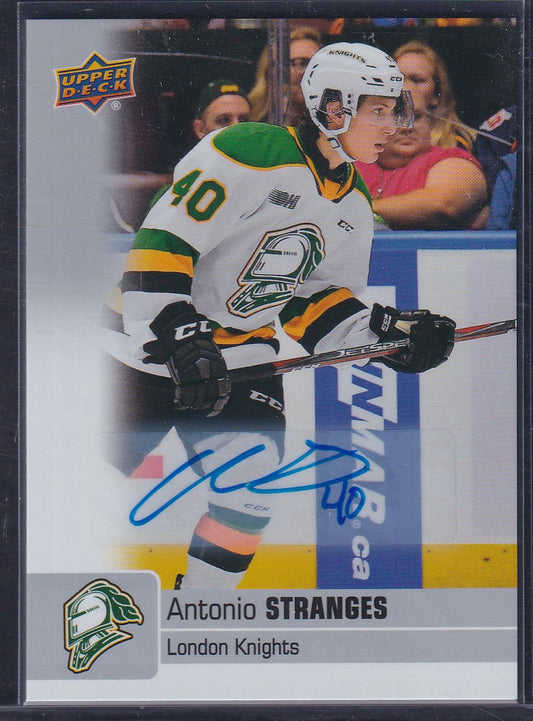 ANTONIO STRANGES - 2019 CHL Hockey Upper Deck Auto #1