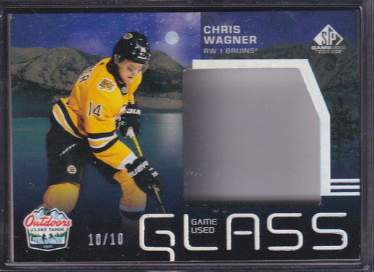 CHRIS WAGNER - 2021 SP Game Used GLASS Lake Tahoe Outdoors #LT-CW, /10
