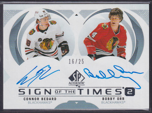 CONNOR BEDARD / BOBBY ORR - 2024 SP Authentic Sign of the Times Auto #ST2-OB /25