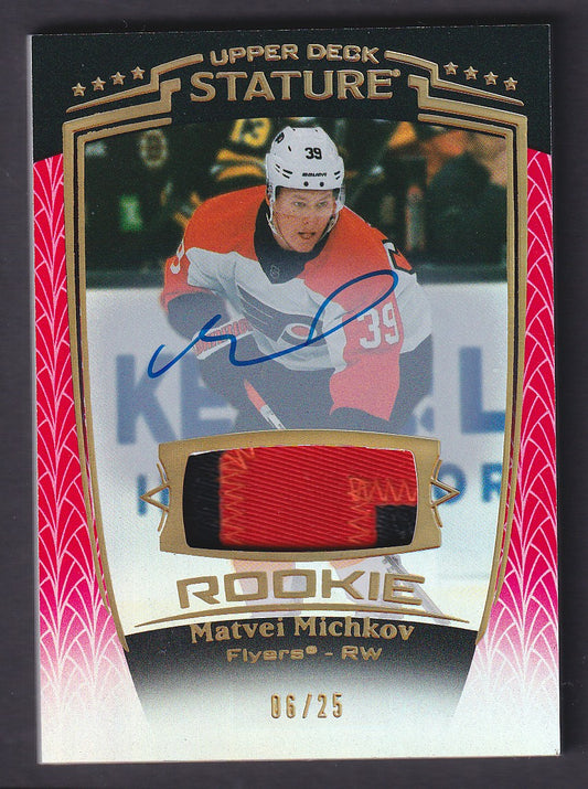 MATVEI MICHKOV - 2024 Upper Deck Stature Rookie Auto Patch #32, /25