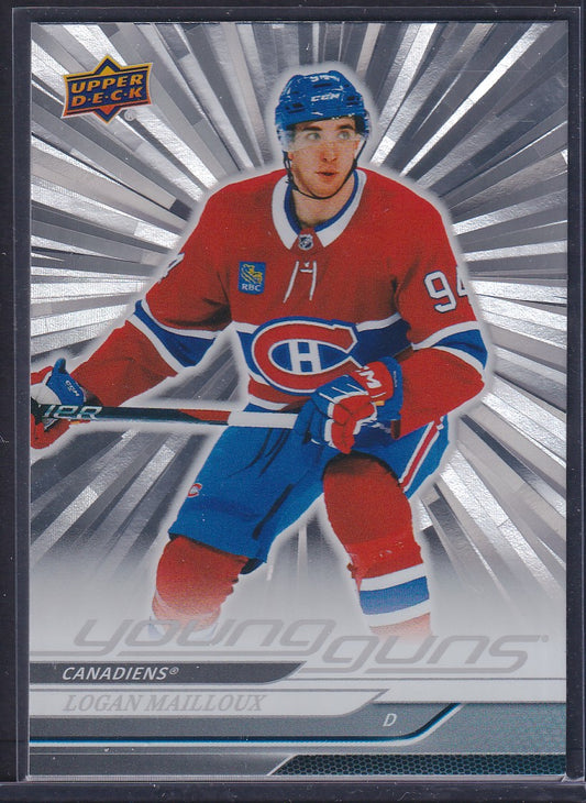 LOGAN MAILLOUX - 2024 Upper Deck Young Guns SILVER OUTBURST #239