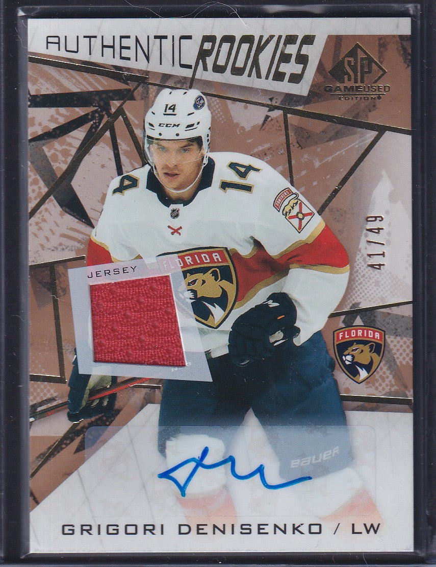 GRIGORI DENISENKO - 2021 SP Game Used Authentic Rookies Auto Patch #165, /49