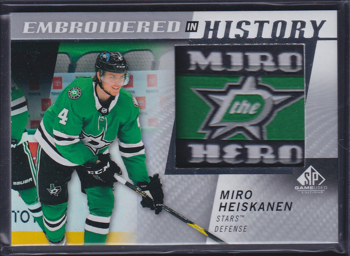 MIRO HEISKANEN - 2021 Upper Deck SP Game Used Embroidered in History #28