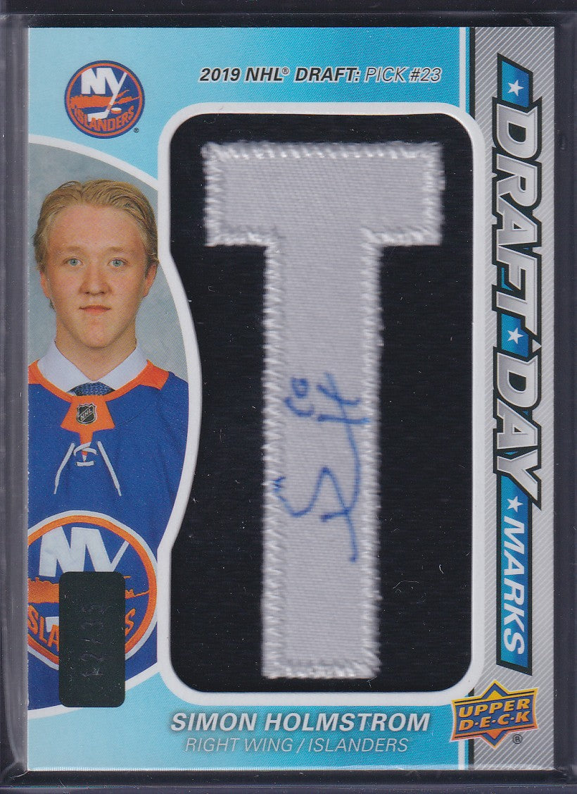 SIMON HOLMSTROM - 2023 SP Game Used Draft Day Marks Auto T #DDM-SH, /35