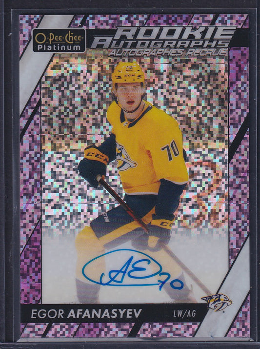 EGOR AFANASYEV - 2023 O-Pee-Chee Plat Rookie Autographs VIOLET PIXELS #R-EA, /99
