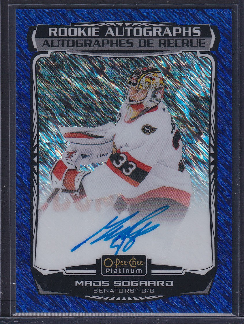 MADS SOGAARD - 2022 O-Pee-Chee Platinum Rookie Autographs BLUE TRAXX #R-MS