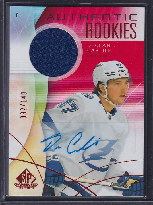 DECLAN CARLILE - 2024 SP Game Used Authentic Rookies Auto Patch #227, /149