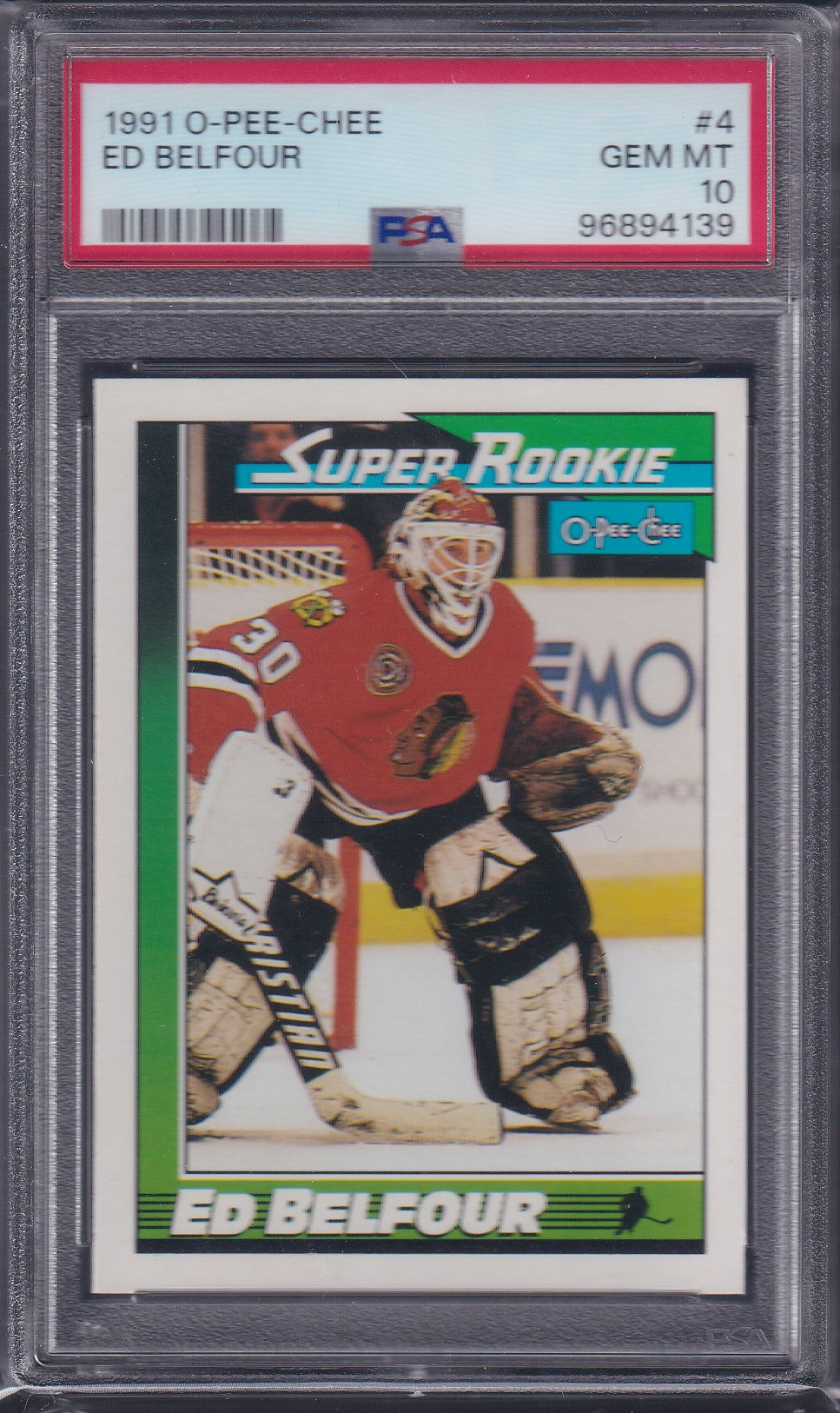 ED BELFOUR - 1991 O-Pee-Chee Super Rookie #4, PSA 10, Low Pop