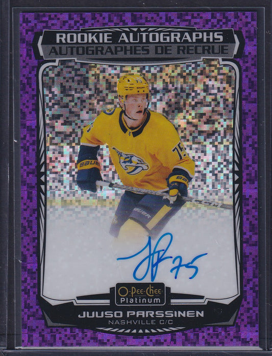 JUUSO PARSSINEN - 2022 O-Pee-Chee Plat Rookie Autographs VIOLET PIXELS #R-PA /99