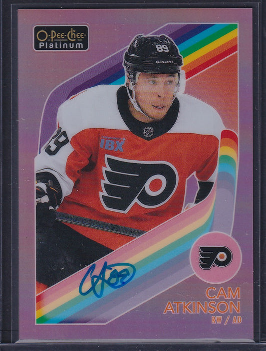 CAM ATKINSON - 2023 O-Pee-Chee Platinum RED RAINBOW AUTO #R-56