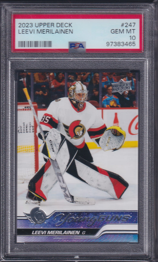 LEEVI MERILAINEN - 2023 Upper Deck Young Guns #247, PSA 10