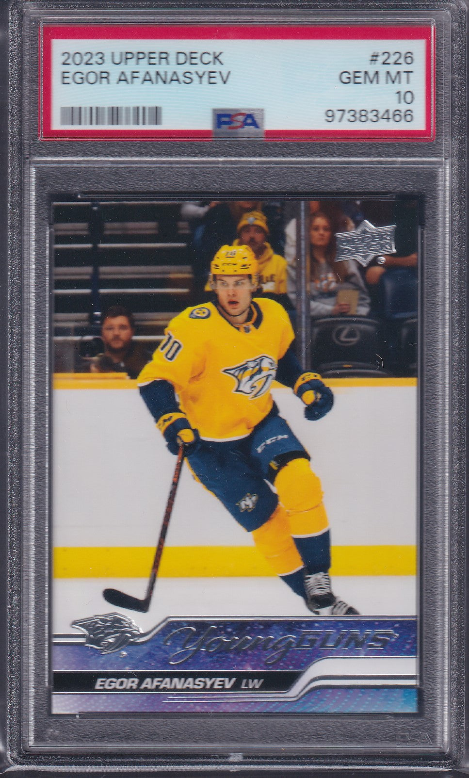 EGOR AFANASYEV - 2023 Upper Deck Young Guns #226, PSA 10