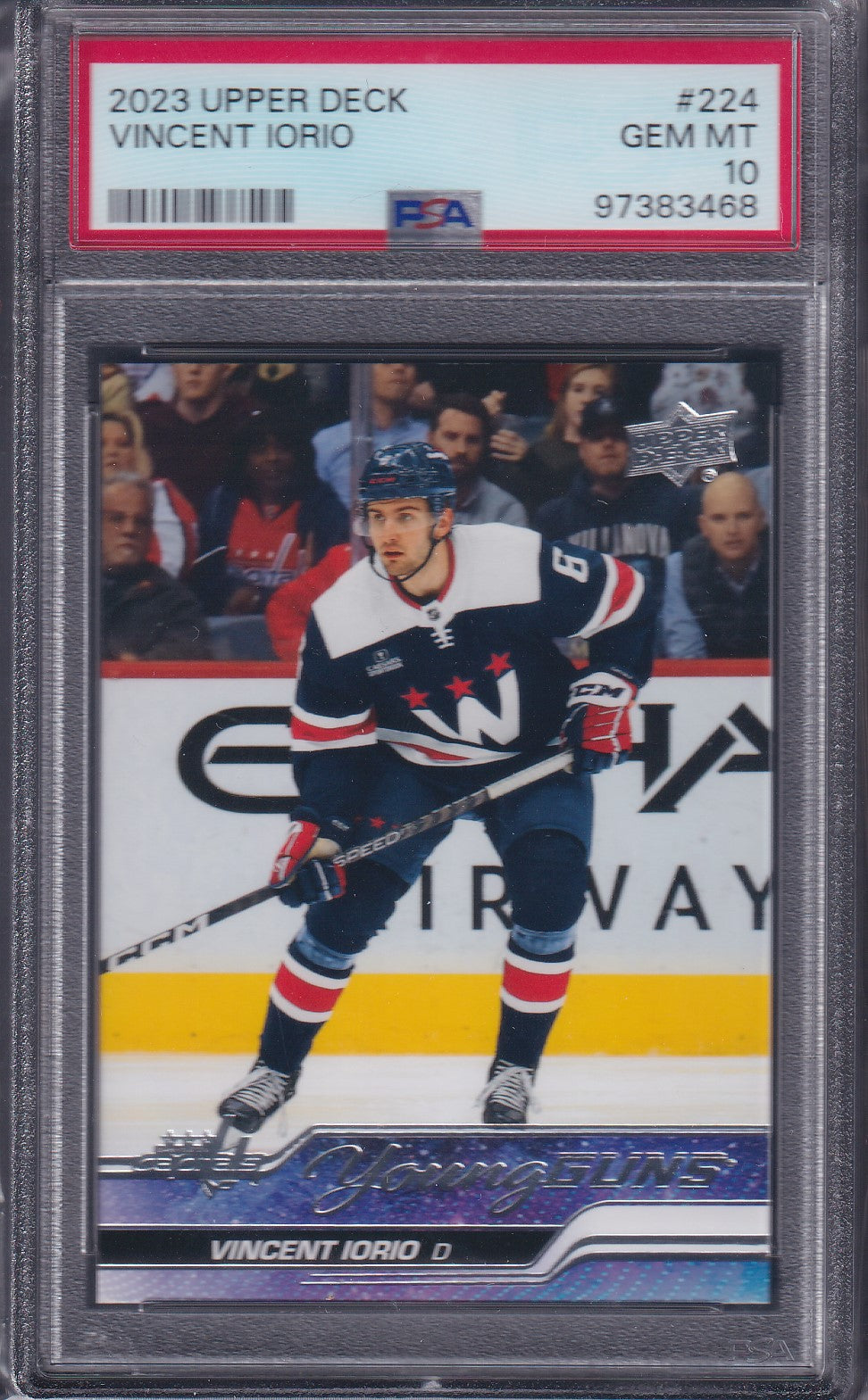 VINCENT IORIO - 2023 Upper Deck Young Guns #224, PSA 10