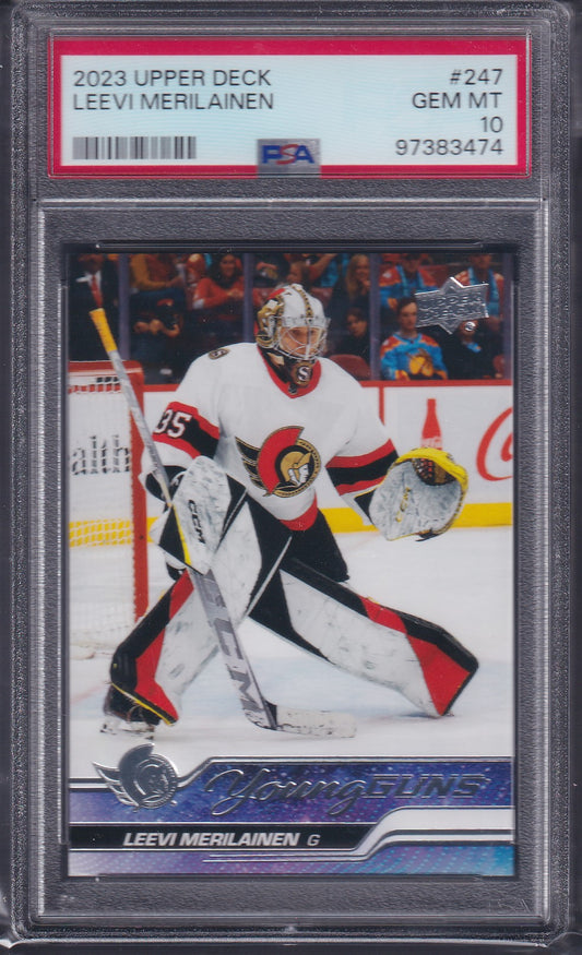 LEEVI MERILAINEN - 2023 Upper Deck Young Guns #247, PSA 10