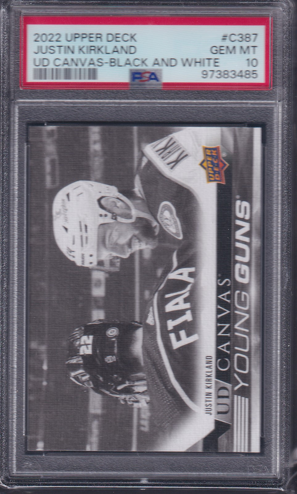 JUSTIN KIRKLAND - 2022 Upper Deck Young Guns BLACK Canvas #C387, PSA 10