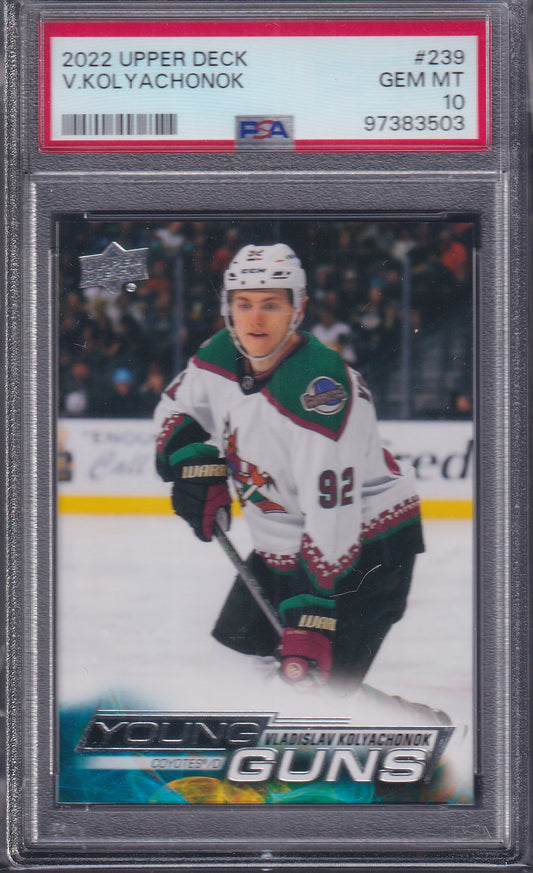 VLADISLAV KOLYACHONOK - 2022 Upper Deck Young Guns #239, PSA 10