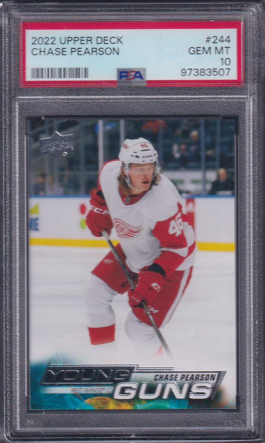 CHASE PEARSON - 2022 Upper Deck Young Guns #244, PSA 10