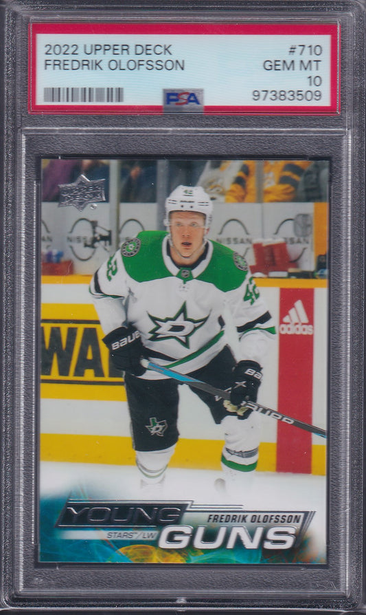 FREDRIK OLOFSSON - 2022 Upper Deck Young Guns #710, PSA 10