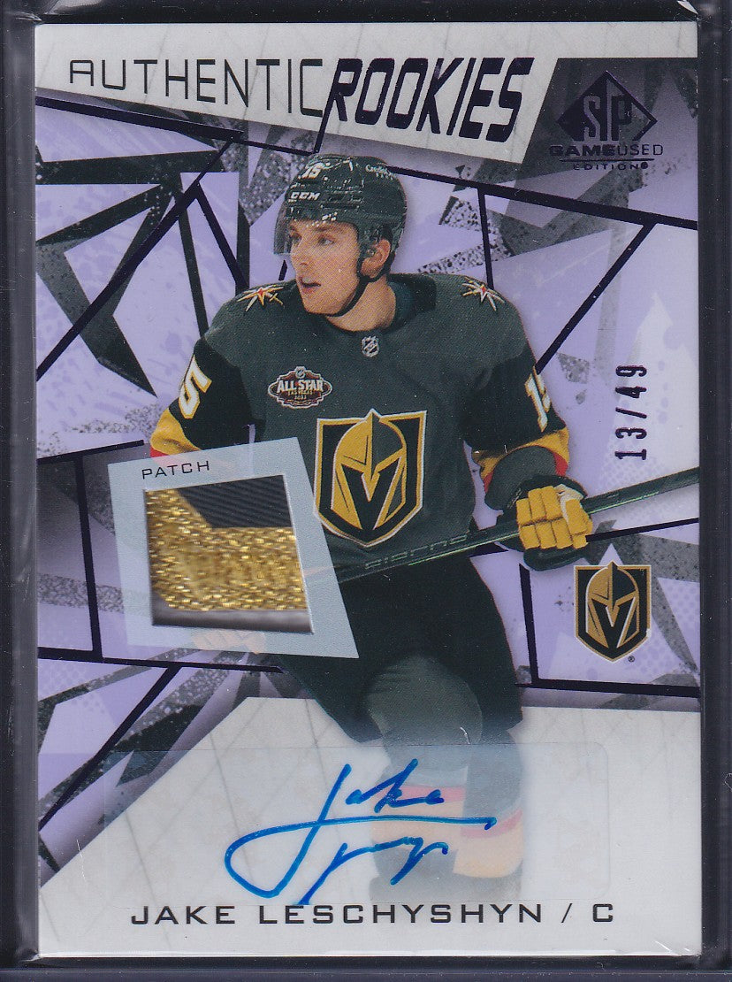 JAKE LESCHYSHYN - 2021 SP Game Used AUthentic Rookies Auto Patch #166, /49